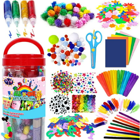 LYH Arts and Crafts Supplies for Kids - Craft Art Supply Kit for Toddlers Age 4 5 6 7 8 9 - All in One D.I.Y. Crafting School Kindergarten Homeschool Supplies Arts Set Christmas Crafts for Kids