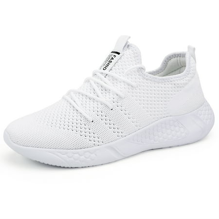 Damyuan Mens Running Shoes Athletic Sport Casual Walking Shoes Fashion Sneakers Lightweight Breathable Mesh Soft Sole, White, 10