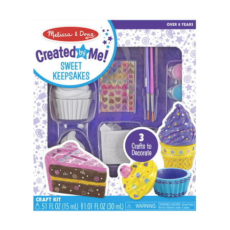 Melissa & Doug Sweet Keepsakes Craft Kit: 2 Decorate-Your-Own Treasure Boxes and a Cake Bank