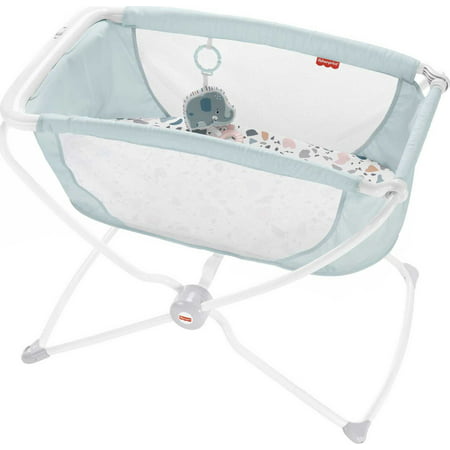 Fisher-Price Rock with Me Bassinet Portable with Soothing Motion, Pacific Pebble