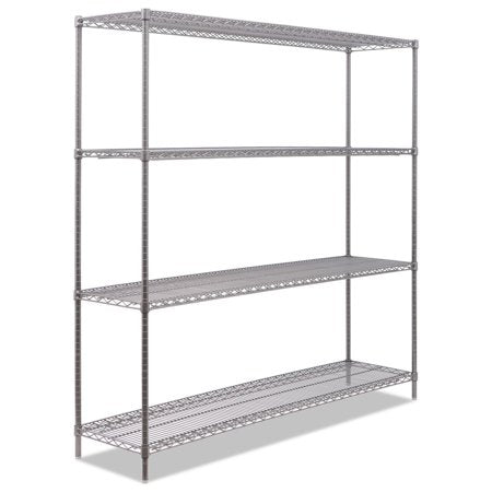 Alera ALESW207218BA BA Plus 72 in. x 18 in. x 72 in. 4 Shelves Wire Shelving Kit - Black Anthracite Plus