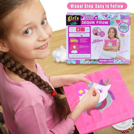 Style-Carry Kids Crafts, Unicorn Sequined Crafts Kits with Tools, Toys for Girls 6 7 8 9 10 11 Years,Christmas Gift