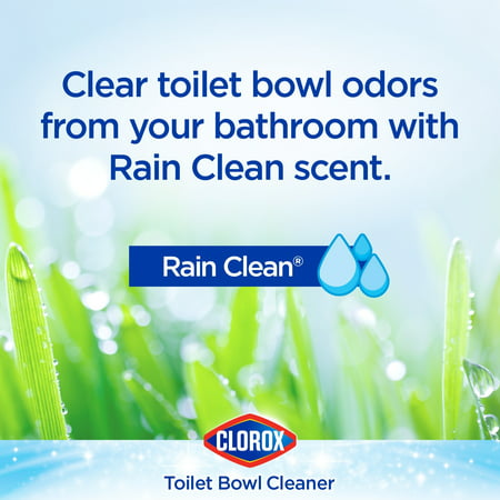 Clorox Toilet Bowl Cleaner with Bleach, Rain Clean - 24 Ounces, 3 Pack