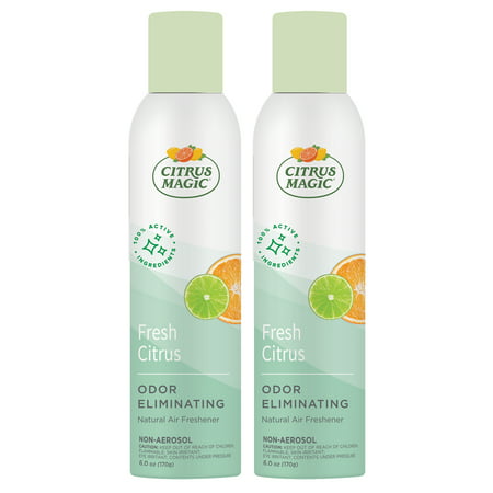 Citrus Magic Natural Odor Eliminating Air Freshener Spray, Fresh Citrus, 6-Ounce, Pack of 2