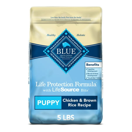 Blue Buffalo Life Protection Formula Chicken and Brown Rice Dry Dog Food for Puppies, Whole Grain, 5 lb. Bag, 5 lbs