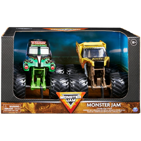 Monster Jam 1:24 Scale Die-cast 2-Pack, Grave Digger and Earth Shaker