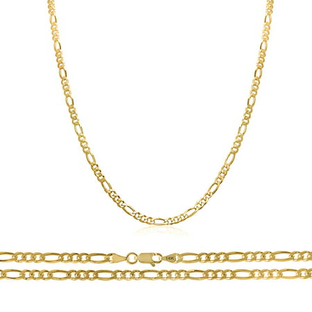 Orostar 14K Gold 2.5MM Figaro Chain | Strong & Classy Figaro Link Necklace | Size 16 - 30 inches, 20"