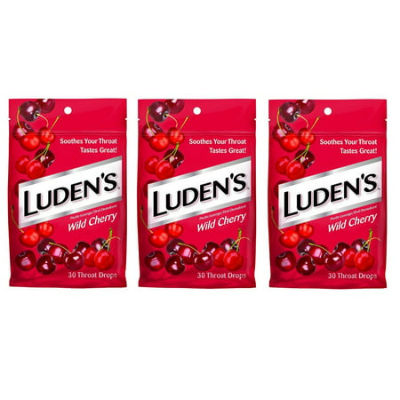 3 Pack Ludens Wild Cherry Cough Drops Throat Drops 30 Count Ea New Fresh Look!