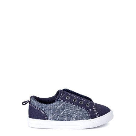 Wonder Nation Baby Boy Laceless Canvas Sneakers, Sizes 2-6Chambray,