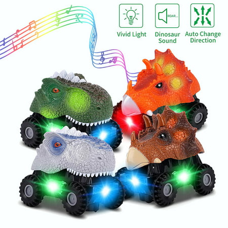 Noctfls Dinosaur Toys Toddler Kids Toy Dinosaurs Car for 2 3 4 5 Year Old Boys Girls with Dino Roar Flashing Light Music Christmas Birthday GiftsBlue,