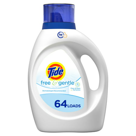 Tide Free & Gentle Liquid Laundry Detergent, 64 loads 92 fl oz, 92 Fl Oz