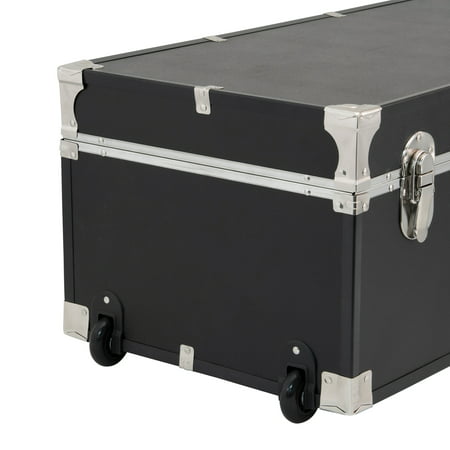 Seward Explorer 30" Trunk with Wheels & Lock, Wood Storage Container for Adults, Multiple ColorsBlack,
