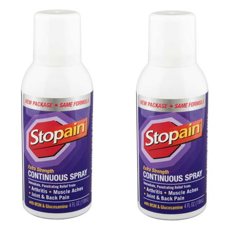 2 Pack - Stopain Extra Strength Pain Relieving Spray, 4oz Each