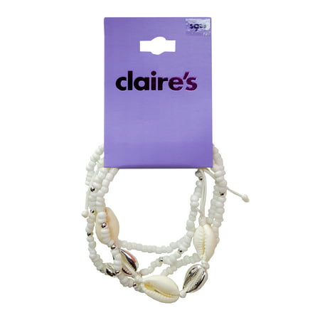 Claire's Teenagers Cowrie Shell Beaded Bracelets Set, Jewelry Gift, 4 Pack, 73017