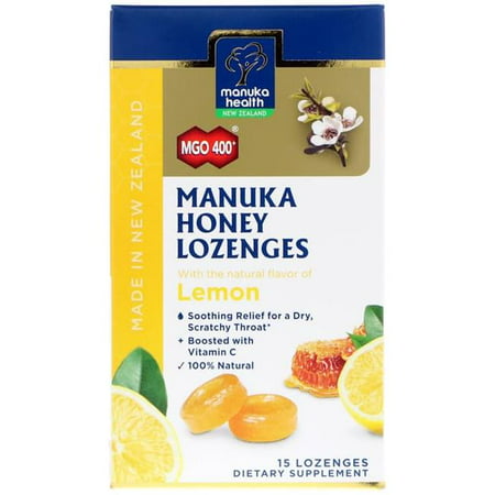 Manuka Health Manuka Honey & Lemon 15 Lozenges 195 ASD ME