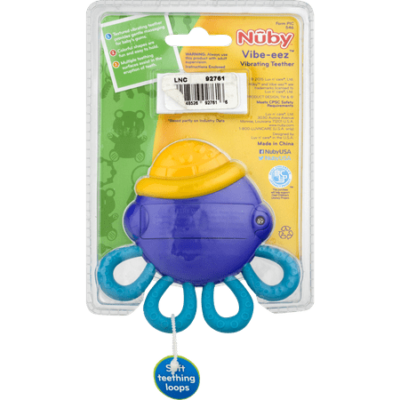 Nuby Vibe-eez Soothing Teether, OctopusPurple,