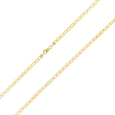 Nuragold 14k Yellow Gold Solid 5mm Anchor Mariner Link Chain Necklace, Mens Jewelry with Lobster Clasp 18" - 26"
