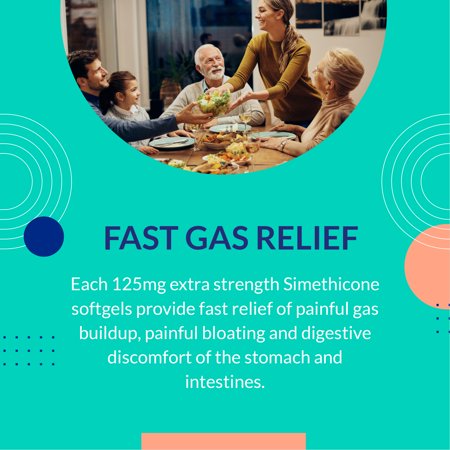 Simethicone 125 mg | Extra Strength 365 Count SoftGels | Gas Relief