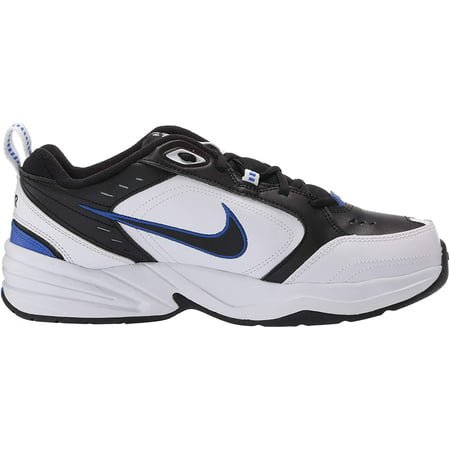 Nike Men's Air Monarch IV Classic Sneakers, Black/White/Blue, 7 X-Wide, Black/Black-white-racer Blue, 7 X-Wide