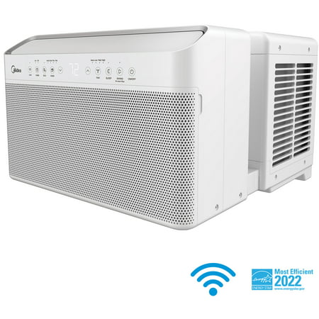 Midea 8,000 BTU Smart Inverter U-Shaped Window Air Conditioner, 35% Energy Savings, Extreme Quiet, MAW08V1QWT, 8000 BTU
