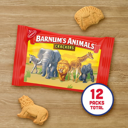 Barnum's Original Animal Crackers, 12 - 1 oz Snack Packs