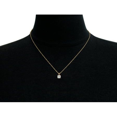 SuperJeweler 1 Carat Moissanite Necklace in Solid 14K Yellow Gold for Women