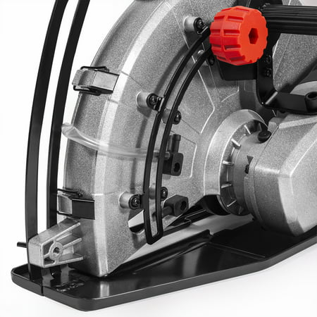 XtremepowerUS 26000W 14"-inch Circular Saw Power Depth Cutter Wet/Dry Circular Blade w/ Guide Roller, Red/Black