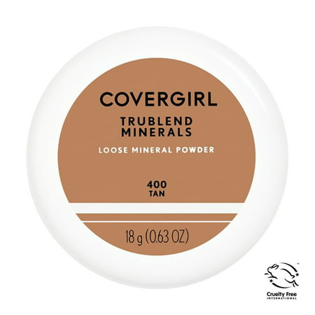 COVERGIRL TruBlend Loose Mineral Powder, 400 Tan, 0.63 oz, Setting Powder, Loose Powder, Enriched with Minerals, Easy Application, Soft, Even-Toned, Fresh ComplextionTan,