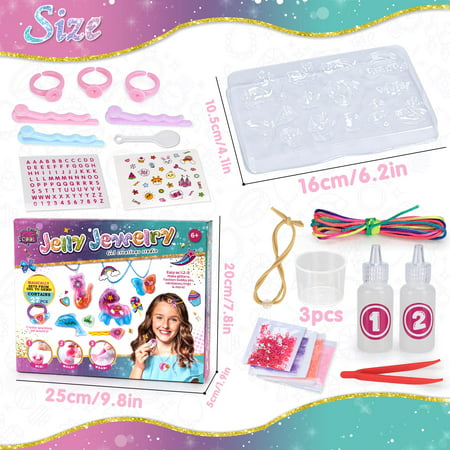 Pearoft Craft Gifts for 8-10 Year Old Girls, DIY Kids Arts Kits for 8-12 Year Old Girls Birthday Gifts Resin Silicone Jewelry Making Kit Sets for Kids Girls Age 7-12 Unicorn Arts Toys for Girls