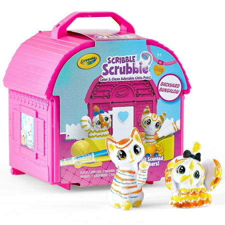 Crayola Scribble Scrubbie Pets Backyard Bungalow, School Supplies, Toys, Unisex Child, 8 Pcs, One Size