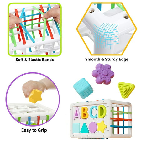 WQFSTORE Baby Shape Sorter Toys for 1 Year Old, Upgrade Baby Montessori Toy and Developmental Sensory Toys 12-24 Months, Boys Girls Gifts, Preschool Learning Fine Motor Skills GameMulticolor,