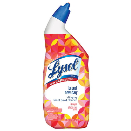 Lysol Toilet Bowl Cleaner Gel, For Cleaning and Disinfecting, Stain Removal, Brand New Day, Mango and Hibiscus, 24oz, 24 oz