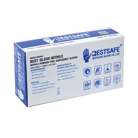 Disposable Powder-Free Nitrile Gloves, Latex Free Non-Sterile XL Exam Glove, 4 mil, Box of 100, X-Large