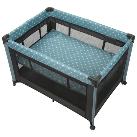 Babideal Dottie Playard with Bassinet-Blue DotBlue,