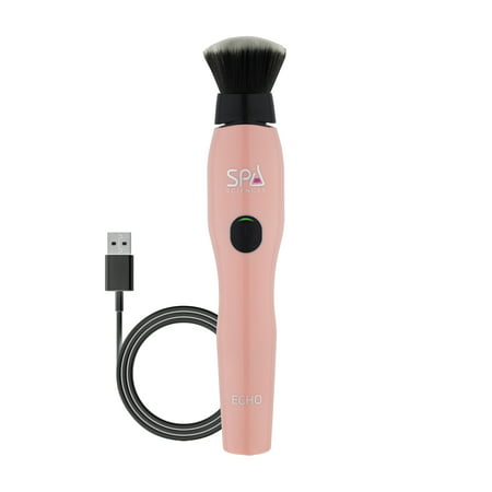 Spa Sciences ECHO, Rechargeable Sonic Makeup Brush with Antimicrobial Bristles, PinkPink,