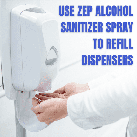Zep Alcohol Sanitizer Spray Refill 1 Gallon (Case of 4) - Kills Germs
