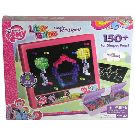 Lite Brite My Little Pony Edition with 4 Reusable Templates, 150+ Colored Pegs and 4 Different Light Effects