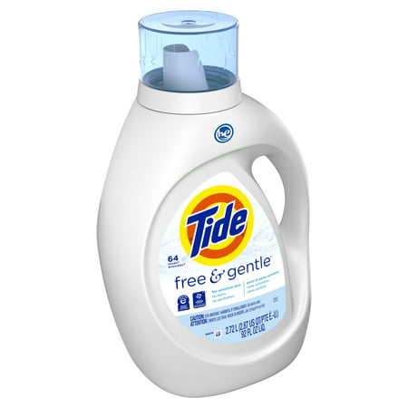 Tide Free & Gentle Liquid Laundry Detergent, 64 loads 92 fl oz, HE Compatible, 92.0 fl oz