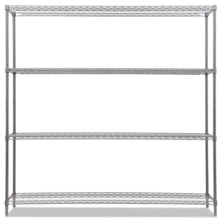 Alera ALESW207218BA BA Plus 72 in. x 18 in. x 72 in. 4 Shelves Wire Shelving Kit - Black Anthracite Plus