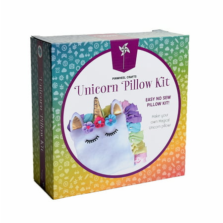 Pinwheel Crafts Unicorn Pillow Kit - No Sew Unicorn Craft Kit, Fleece Knot Pillow - Unicorn Toys, Arts and Crafts for Kids Ages 8-12 - Unicorn Gifts for Girls and Teens