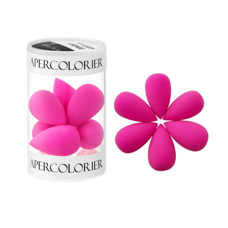 Apercolorier Mini Beauty Makeup Sponge Blender for Eyes , Small Makeup Sponges Under Eyes 6 pcs,Latex Free.?Pink?