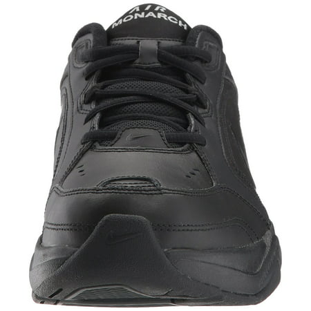 Nike Mens Air Monarch Iv Low Top Lace Up Running Sneaker, Black/Black, Size 9.5, Black/Black, 9.5 X-Wide