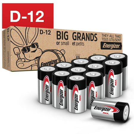Energizer MAX D Batteries (12 Pack), D Cell Alkaline Batteries