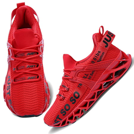 WONESION Just so so Mens Running Shoes Sneakers Red&Black Size 10Red&Black,