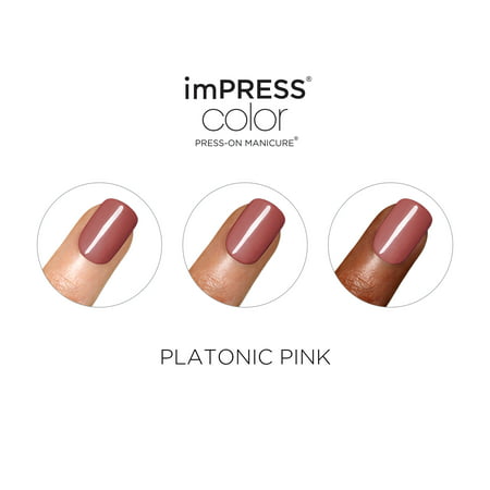 imPRESS Color Press-on Manicure, Platonic Pink, Short, cream, Short, square