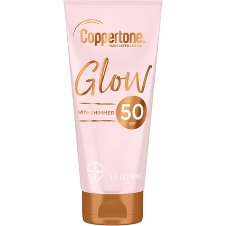 Coppertone Glow with Shimmer Sunscreen Lotion, SPF 50 Sunscreen, 5 Fl Oz
