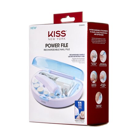 KISS Power File Rechargeable Nail File Kit, 11 Pieces