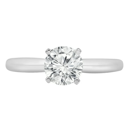 Unique Moments 1.00 ct Lab Grown Diamond Solitaire Ring in 14K White Gold (H, SI2)