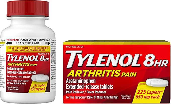 TYLENOL 8 HR Arthritis Pain Extended Release 650 mg Caplets 225 ea (Pack of 3)