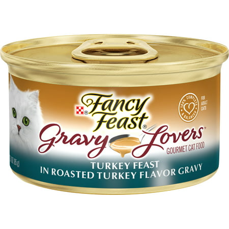 (24 Pack) Fancy Feast Gravy Wet Cat Food, Gravy Lovers Turkey Feast in Roasted Turkey Flavor Gravy, 3 oz. Cans, Turkey